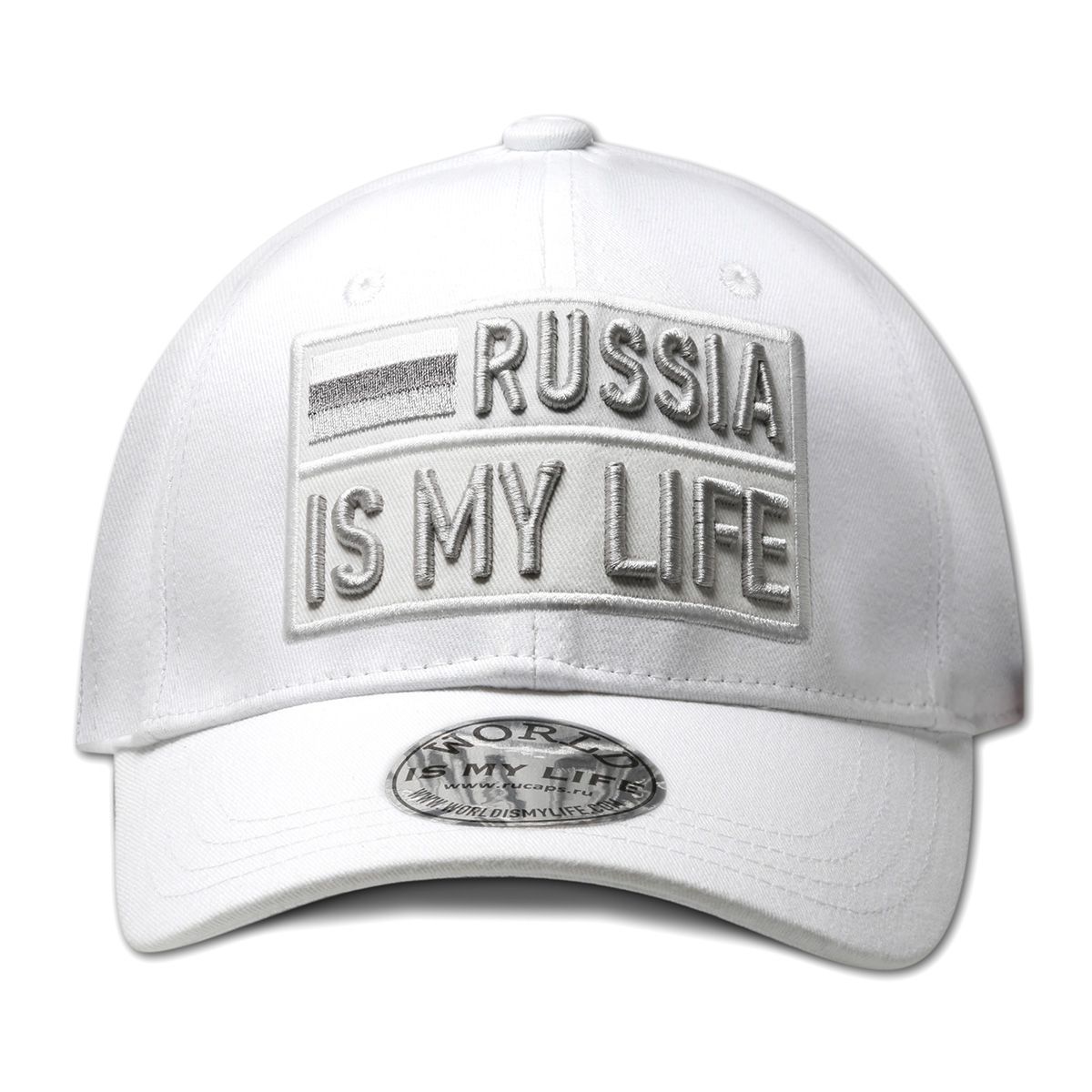 Бейсболка RUSSIA IS MY LIFE — Монохромная белая